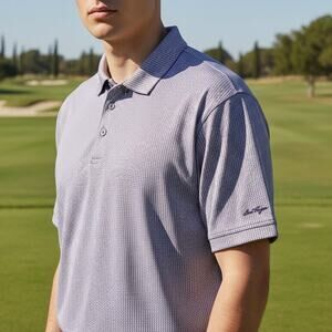 Ben Hogan Performance Polo Golf Shirt 2XL XXL Short Sleeve Purple Print